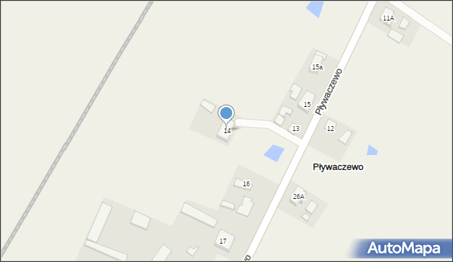 Pływaczewo, Pływaczewo, 14, mapa Pływaczewo