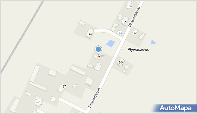 Pływaczewo, Pływaczewo, 16, mapa Pływaczewo