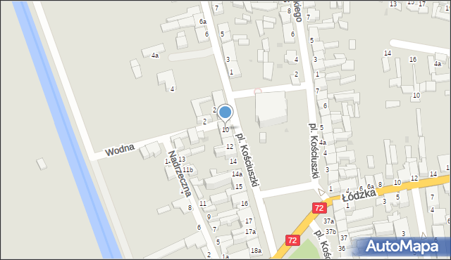 Poddębice, Plac Kościuszki Tadeusza, gen., 10, mapa Poddębice
