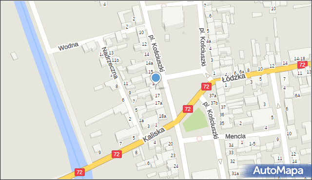 Poddębice, Plac Kościuszki Tadeusza, gen., 16a, mapa Poddębice