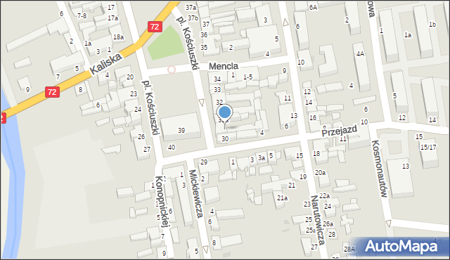 Poddębice, Plac Kościuszki Tadeusza, gen., 31, mapa Poddębice