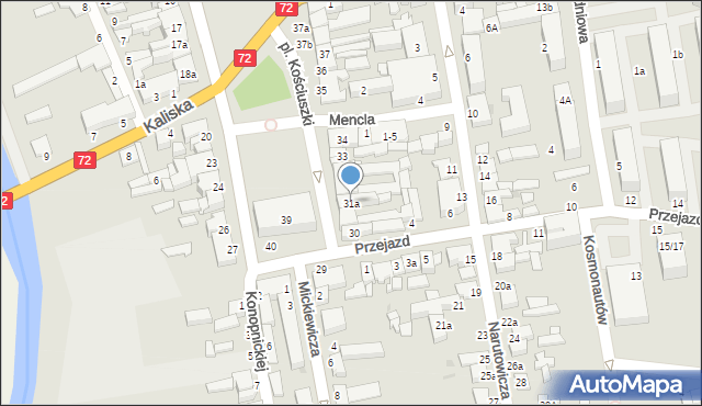 Poddębice, Plac Kościuszki Tadeusza, gen., 31a, mapa Poddębice