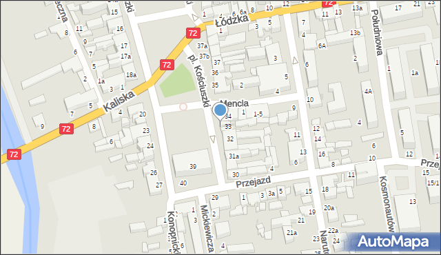 Poddębice, Plac Kościuszki Tadeusza, gen., 33a, mapa Poddębice