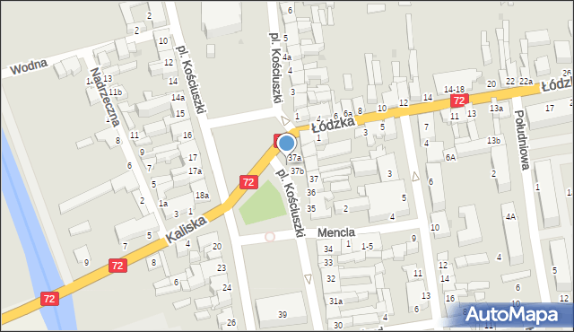 Poddębice, Plac Kościuszki Tadeusza, gen., 36b, mapa Poddębice