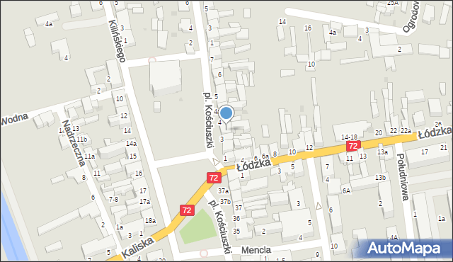 Poddębice, Plac Kościuszki Tadeusza, gen., 3A, mapa Poddębice