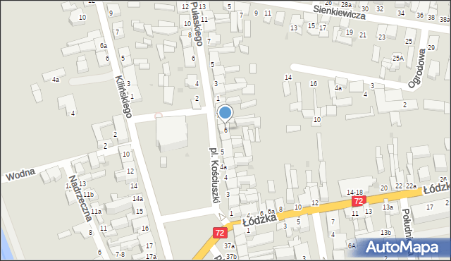 Poddębice, Plac Kościuszki Tadeusza, gen., 6, mapa Poddębice