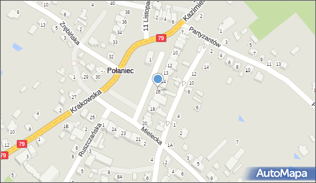 Połaniec, Plac Uniwersału Połanieckiego, 16, mapa Połaniec