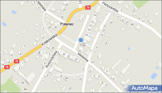 Połaniec, Plac Uniwersału Połanieckiego, 19, mapa Połaniec