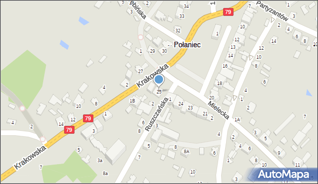 Połaniec, Plac Uniwersału Połanieckiego, 25, mapa Połaniec