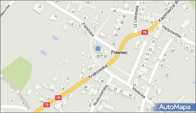 Połaniec, Plac Uniwersału Połanieckiego, 29, mapa Połaniec