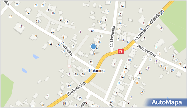 Połaniec, Plac Uniwersału Połanieckiego, 33, mapa Połaniec