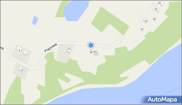 Połęczyno, Plażowa, 24, mapa Połęczyno