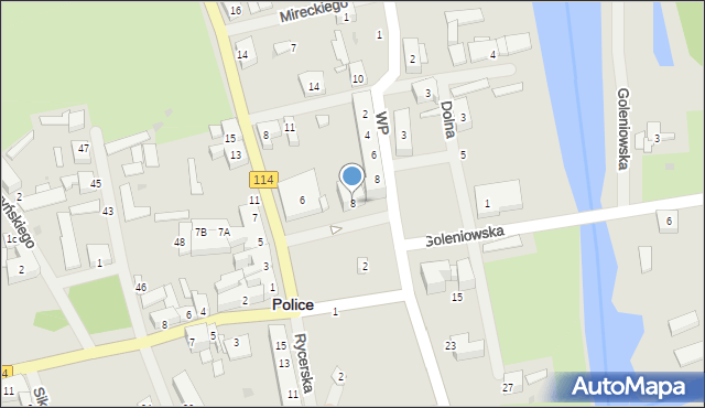 Police, Plac Króla Bolesława Chrobrego, 8, mapa Police