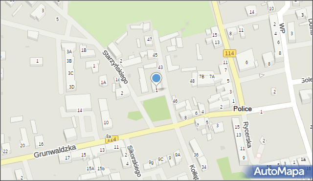 Police, Plac Nieznanego Żołnierza, 1, mapa Police