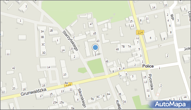 Police, Plac Nieznanego Żołnierza, 1, mapa Police