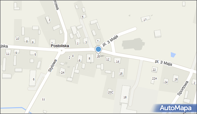 Postoliska, Plac 3 Maja, 10, mapa Postoliska