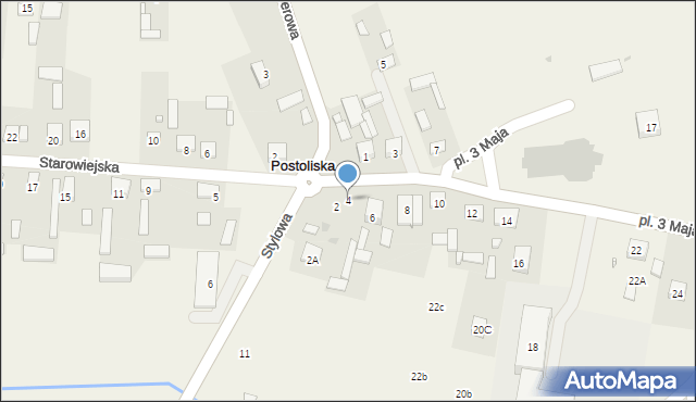 Postoliska, Plac 3 Maja, 4, mapa Postoliska