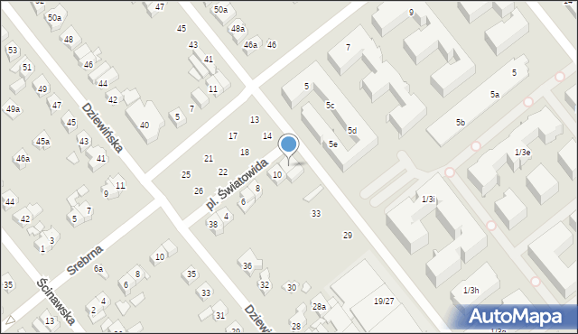 Poznań, Plac Światowida, 12, mapa Poznania