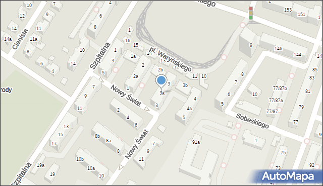 Poznań, Plac Waryńskiego Ludwika, 3a, mapa Poznania