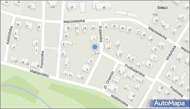 Poznań, Plac Orawski, 7, mapa Poznania