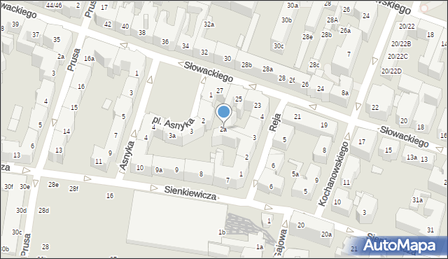 Poznań, Plac Asnyka Adama, 2a, mapa Poznania