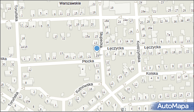 Poznań, Płocka, 23, mapa Poznania