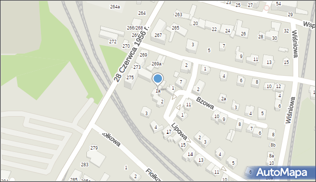 Poznań, Plac Lipowy, 1a, mapa Poznania