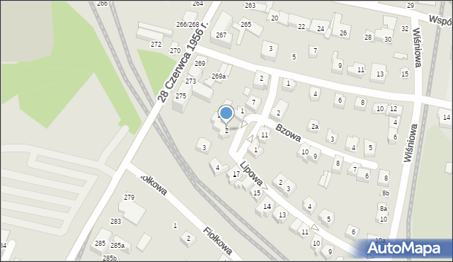 Poznań, Plac Lipowy, 2, mapa Poznania