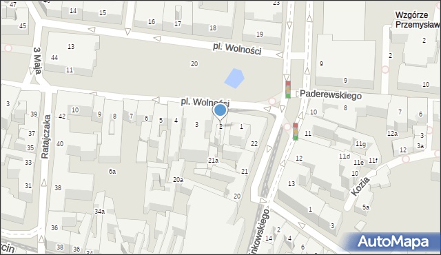 Poznań, Plac Wolności, 2, mapa Poznania