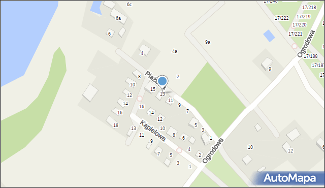 Prądocin, Plażowa, 13, mapa Prądocin