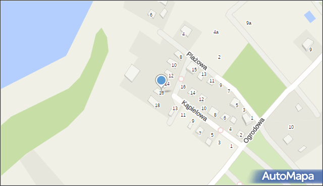 Prądocin, Plażowa, 16, mapa Prądocin