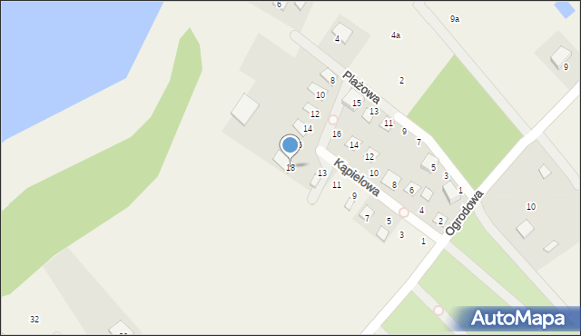 Prądocin, Plażowa, 18, mapa Prądocin