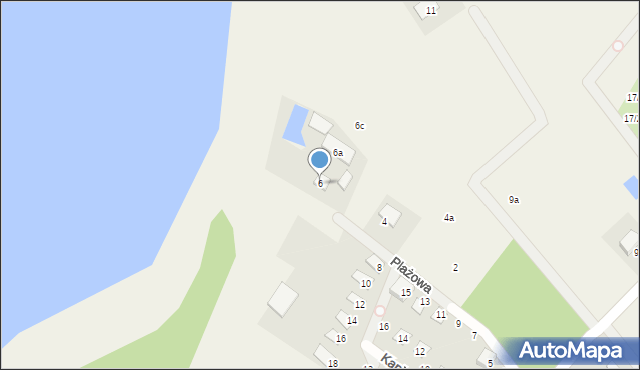 Prądocin, Plażowa, 6, mapa Prądocin