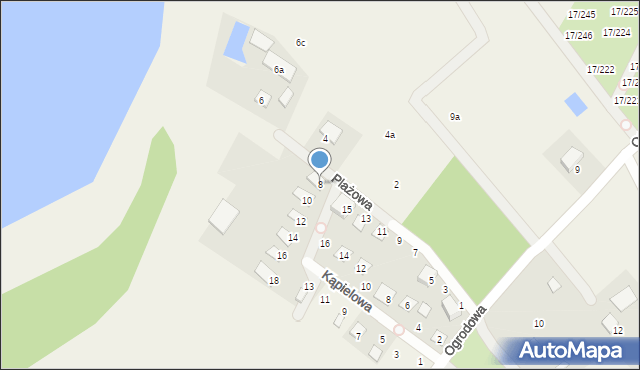 Prądocin, Plażowa, 8, mapa Prądocin