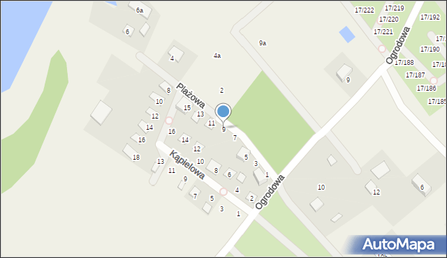 Prądocin, Plażowa, 9, mapa Prądocin