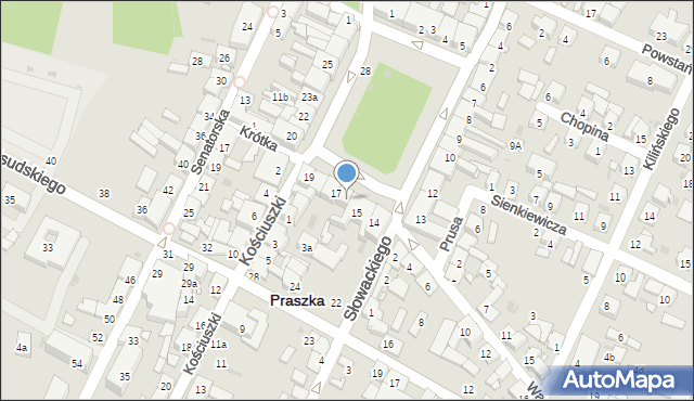 Praszka, Plac Grunwaldzki, 16, mapa Praszka