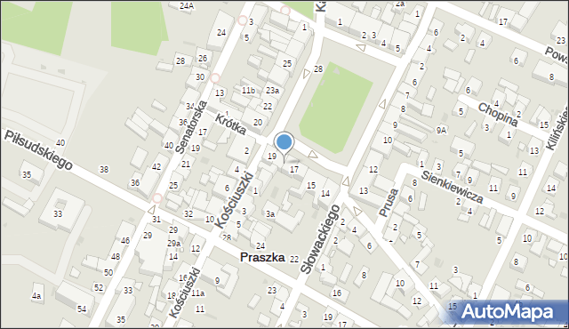 Praszka, Plac Grunwaldzki, 18, mapa Praszka