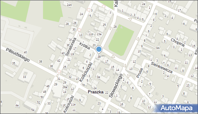 Praszka, Plac Grunwaldzki, 19, mapa Praszka