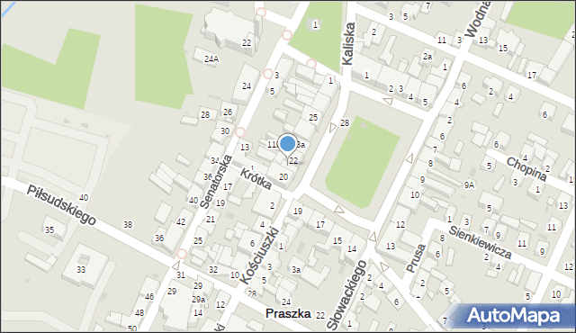 Praszka, Plac Grunwaldzki, 21, mapa Praszka