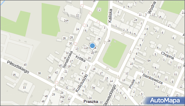 Praszka, Plac Grunwaldzki, 22, mapa Praszka