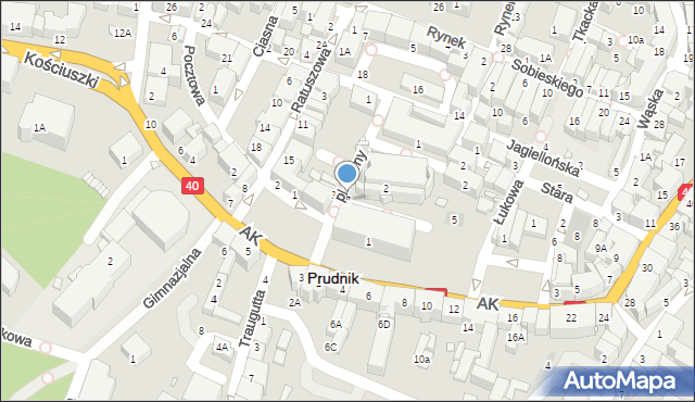 Prudnik, Plac Farny, 7, mapa Prudnik