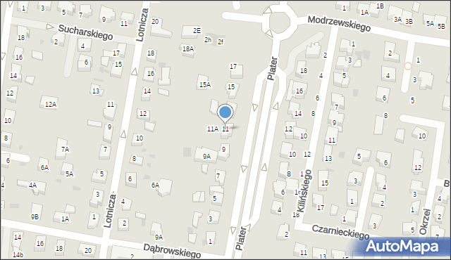 Pruszcz Gdański, Plater Emilii, 11, mapa Pruszcz Gdański