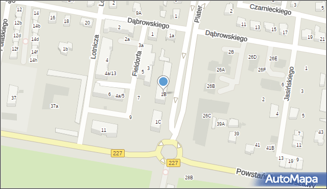 Pruszcz Gdański, Plater Emilii, 1B, mapa Pruszcz Gdański