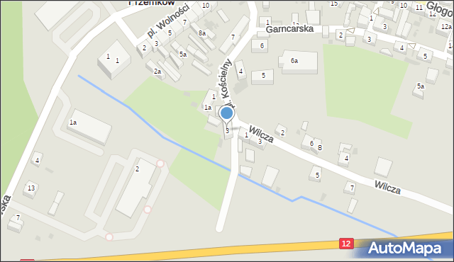 Przemków, Plac Kościelny, 3, mapa Przemków