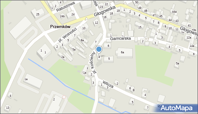 Przemków, Plac Kościelny, 4, mapa Przemków