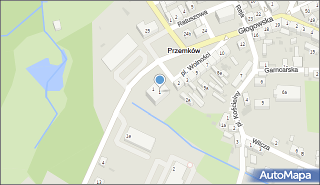 Przemków, Plac Wolności, 1, mapa Przemków
