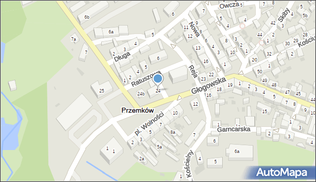 Przemków, Plac Wolności, 24, mapa Przemków