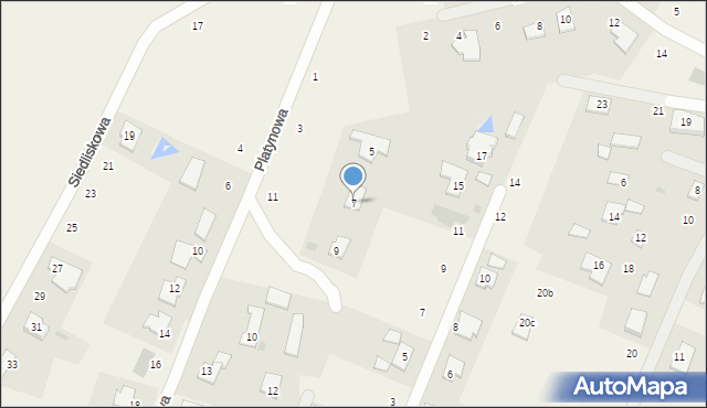 Przyłęki, Platynowa, 7, mapa Przyłęki