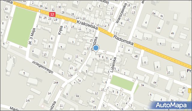 Przysucha, Plac Kolberga, 10, mapa Przysucha