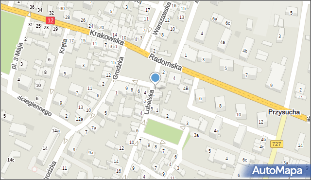 Przysucha, Plac Kolberga, 3, mapa Przysucha